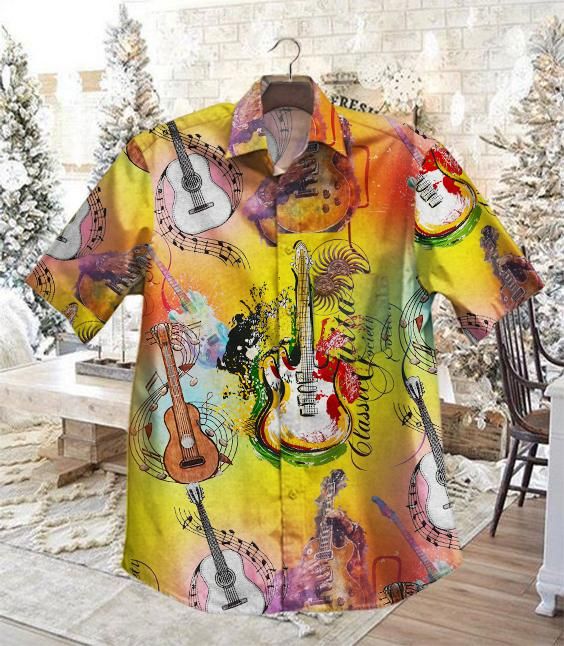 Hot Classic Guitars For Man And Women Print Short Sleeve Hawaii Shirt Ha72428