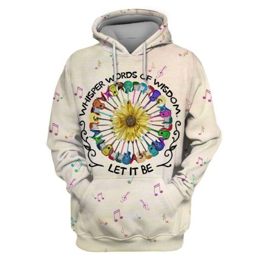 Hippie Colorful Guitars Whisper Words Of Wisdom Let It Be 3D All Over Print Shirts For Men & Women, Gift For Hippie Soul, Hippie Lover