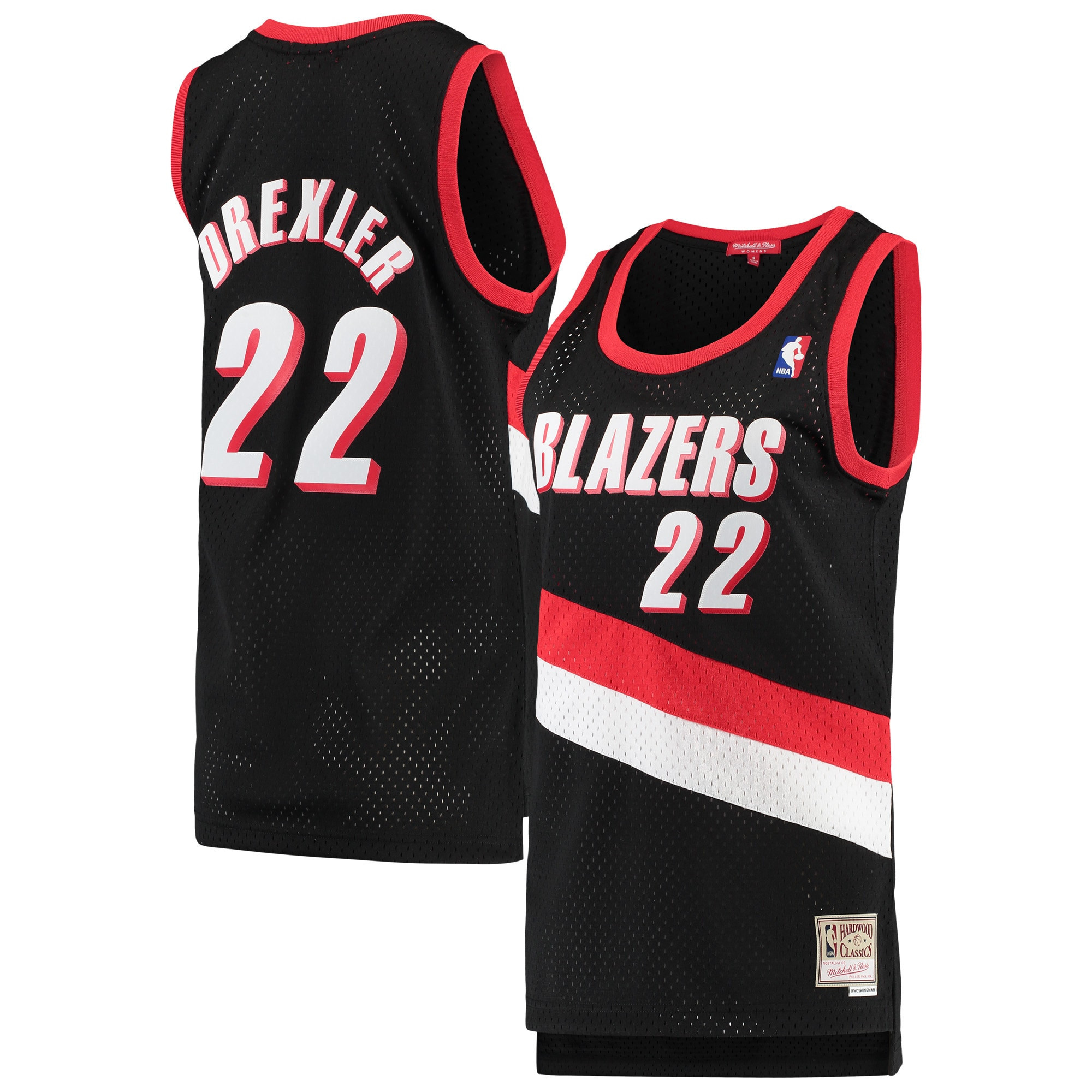 Clyde Drexler Portland Trail Blazers Mitchell & Ness Womens 1991-92 Hardwood Classics Swingman Jersey – Black NBA