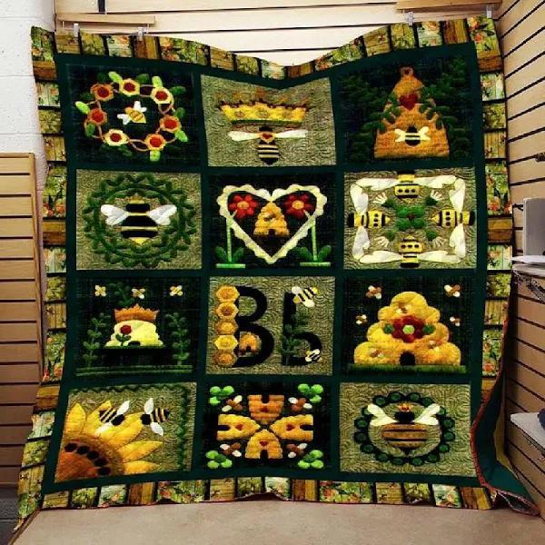 Animal Bee Flower Pattern Fleece Blanket Family Gift Home Decor Bedding Couch Sofa Soft And Comfy Cozy