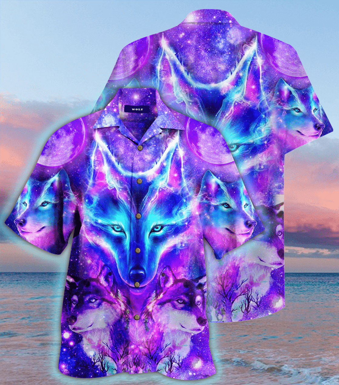 Discover Cool Wolf Galaxy Hawaii Aloha Shirts Ha36290