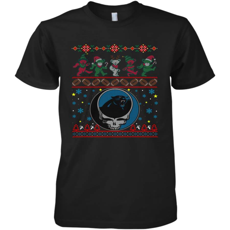 Carolina Panthers Christmas Grateful Dead Jingle Bears Football Ugly Sweatshirt Men’s Premium T-Shirt