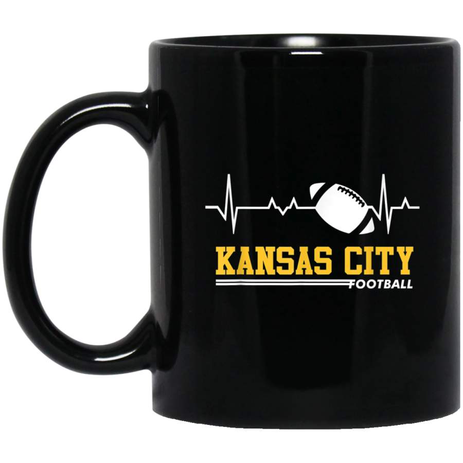 Heartbeat Kansas City Old Vintage Football Gift Mug