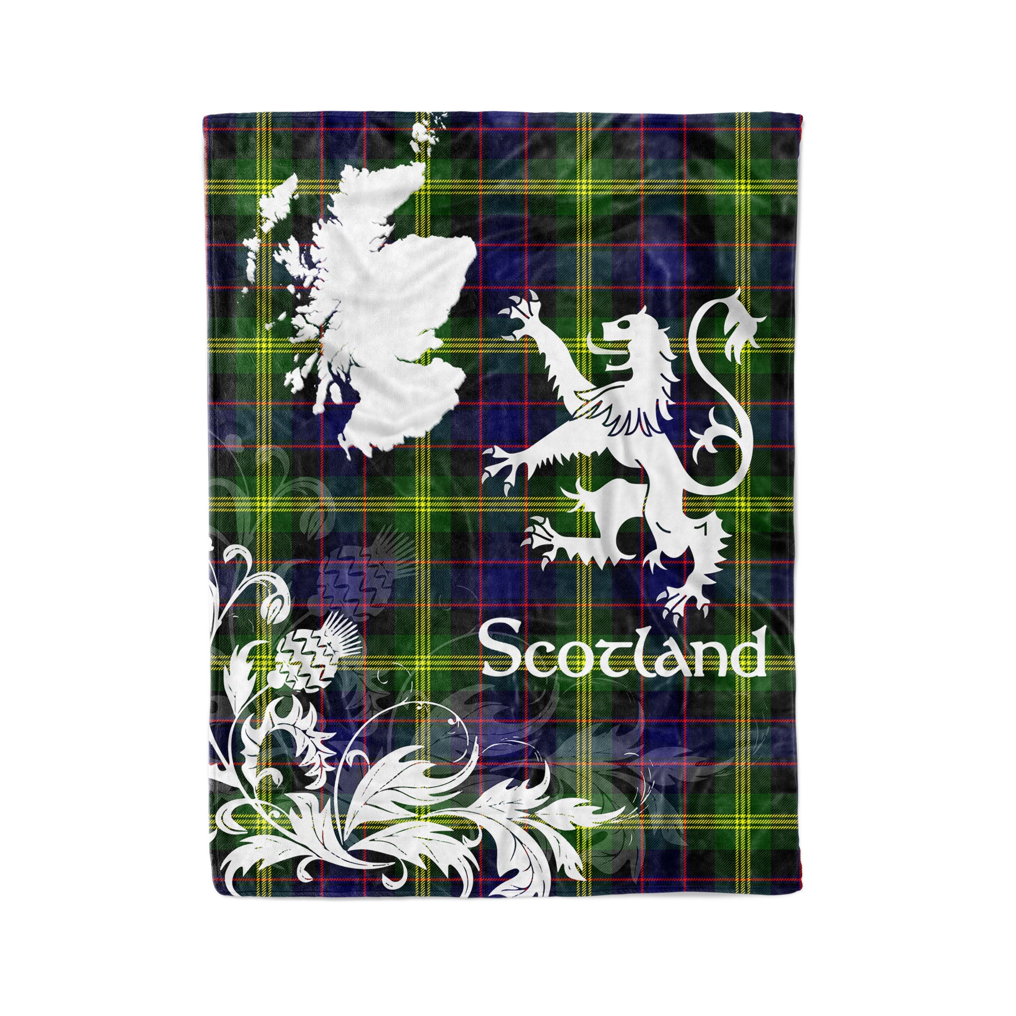 Tartan Plaid Fleece Blanket Tartan Blanket Thistle And Lion Scottish Clan Watson Modern Plaid Blanket