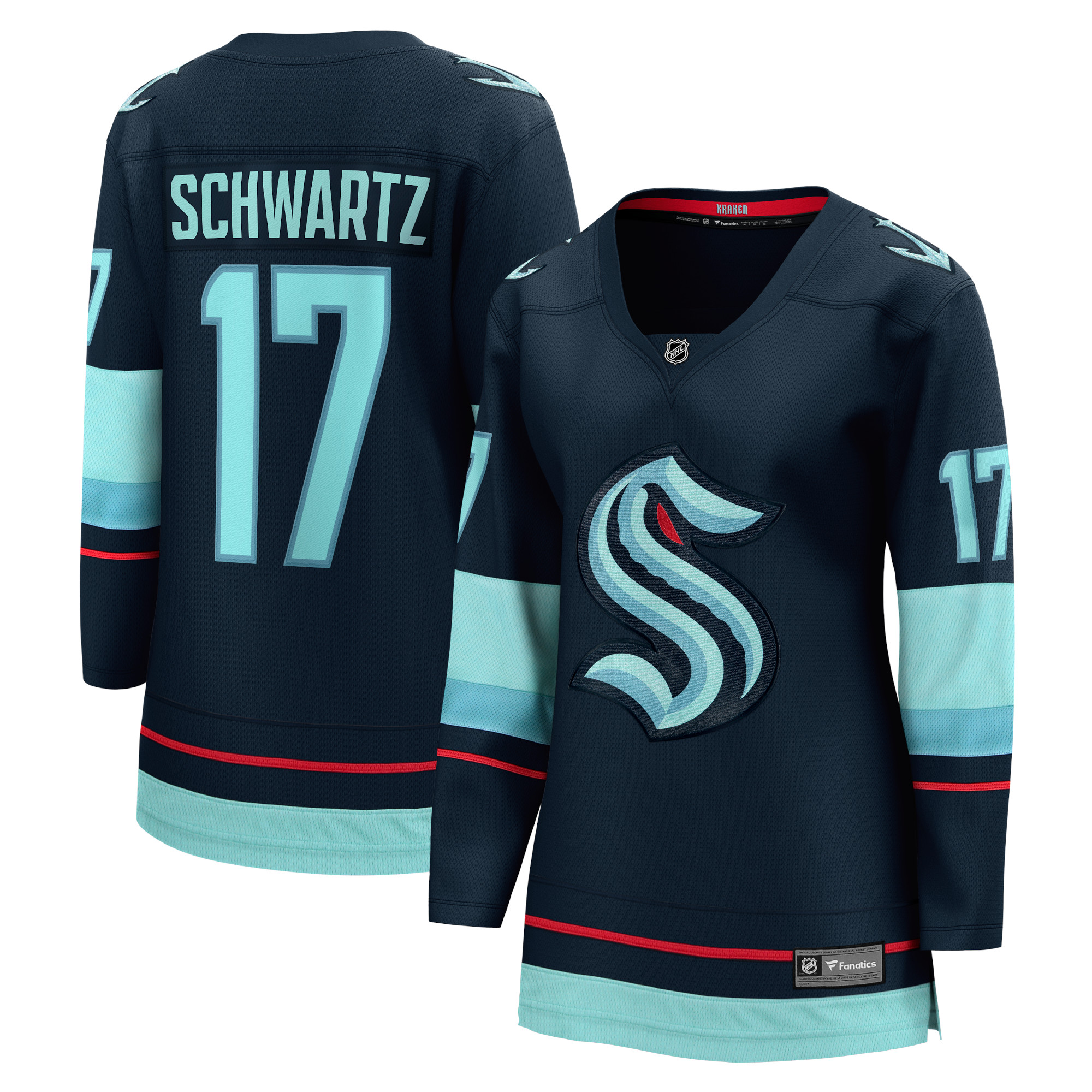 Women's Seattle Kraken Jaden Schwartz Navy Home Breakaway Player Jersey