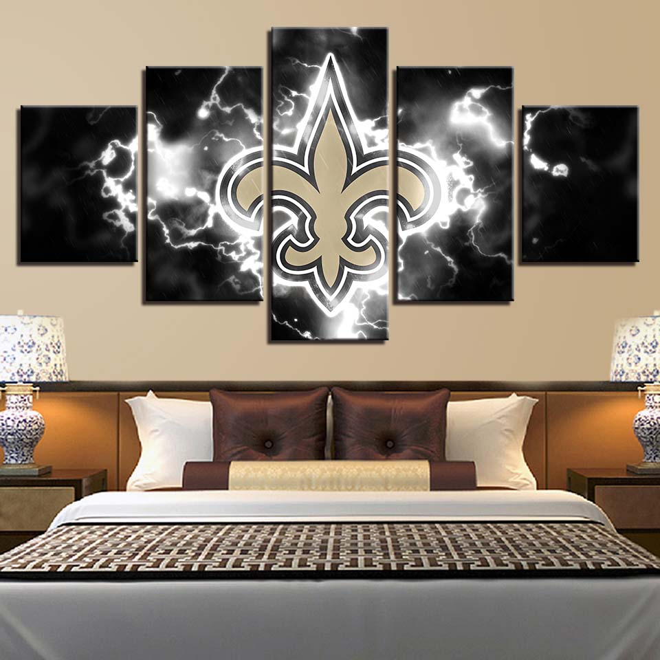 New Orleans Saints Wall Art Lightning Canvas Print