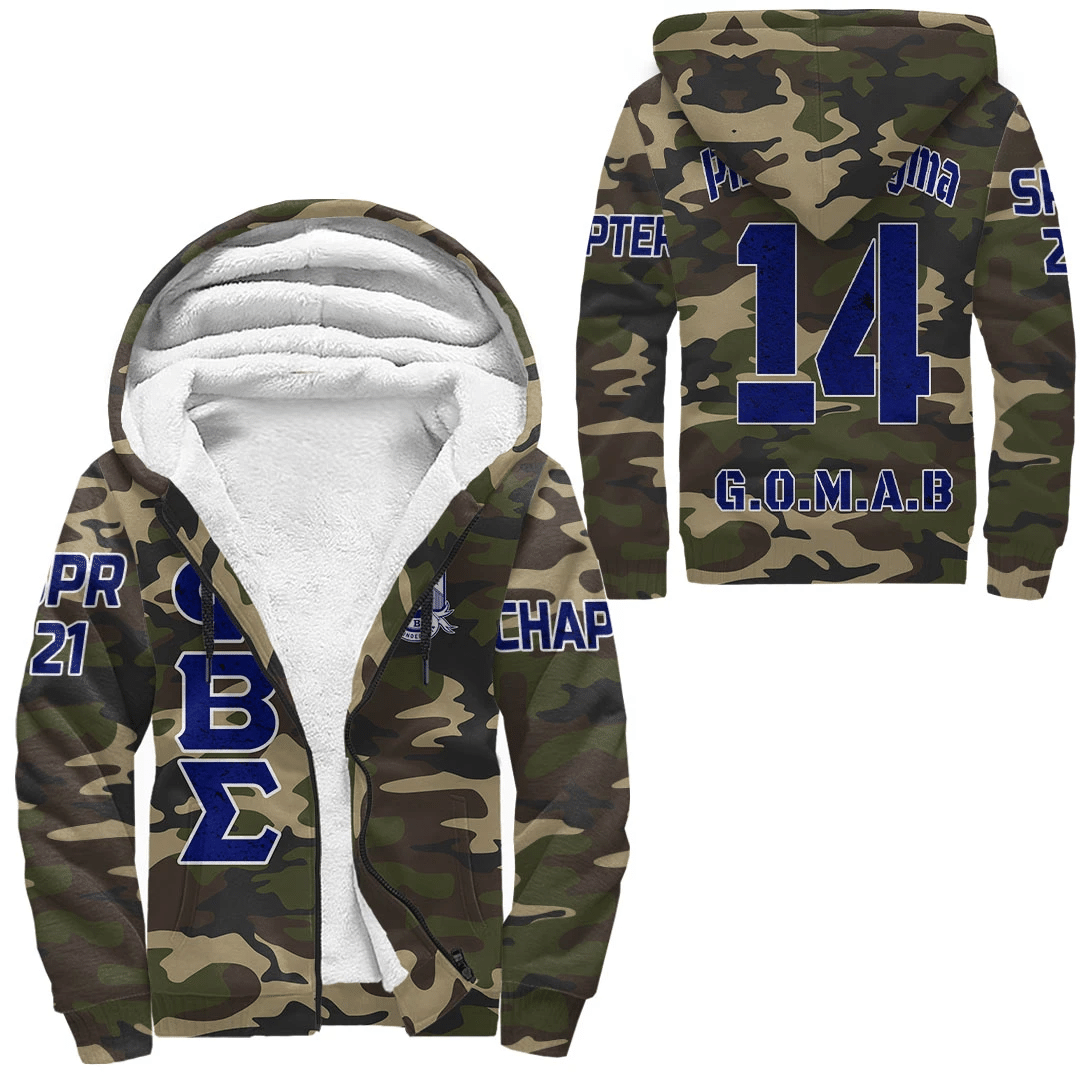 Wonderprint Hoodie Personalized Phi Beta Sigma Camouflage Sherpa Hoodies Lt10