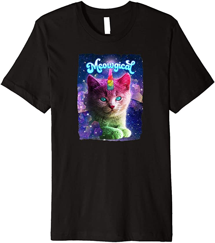 Caticorn Cat Unicorn Funny Rainbow Space Kitten Premium T-Shirt