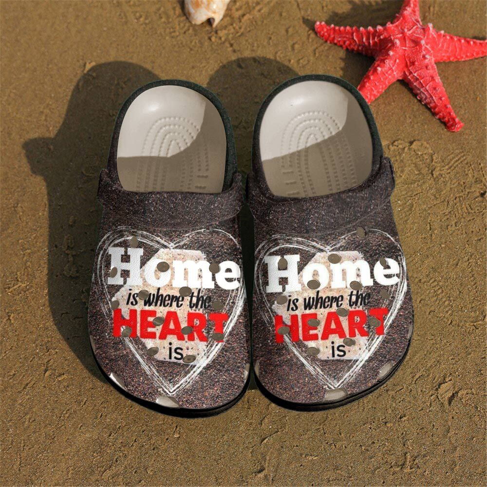 Baseball Personalized Clog, Custom Name, Text, Color, Number Fashion Style For Women, Men, Kid, Print 3D Home Is Where The Heart Is