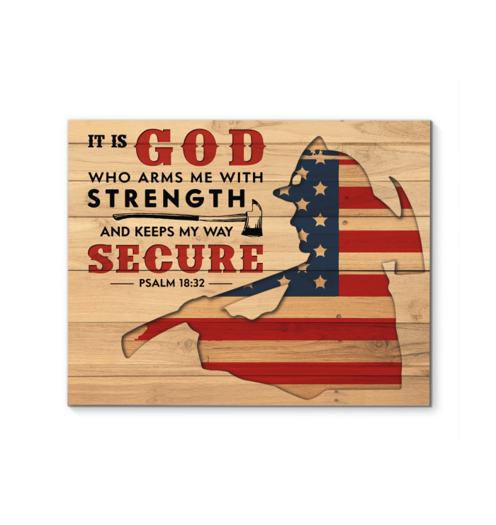 Canvas – American Firefighter – Bible Verse Gift For Family, Wall Art Decor, Canvas Print, Home Decor