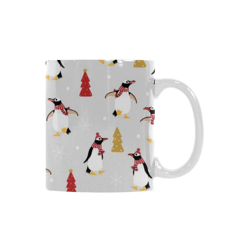 Penguin Christmas Tree Pattern Classical White Mug (FulFilled In US)