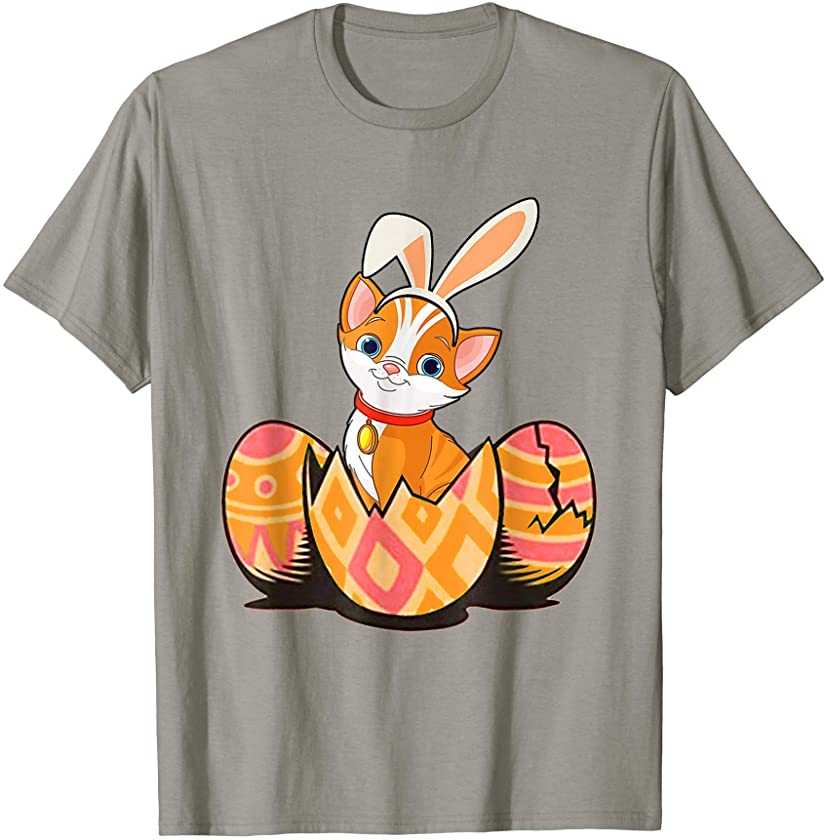 Cute Cat Easter Bunny Eggs Costume Easter Day Gift T-Shirt