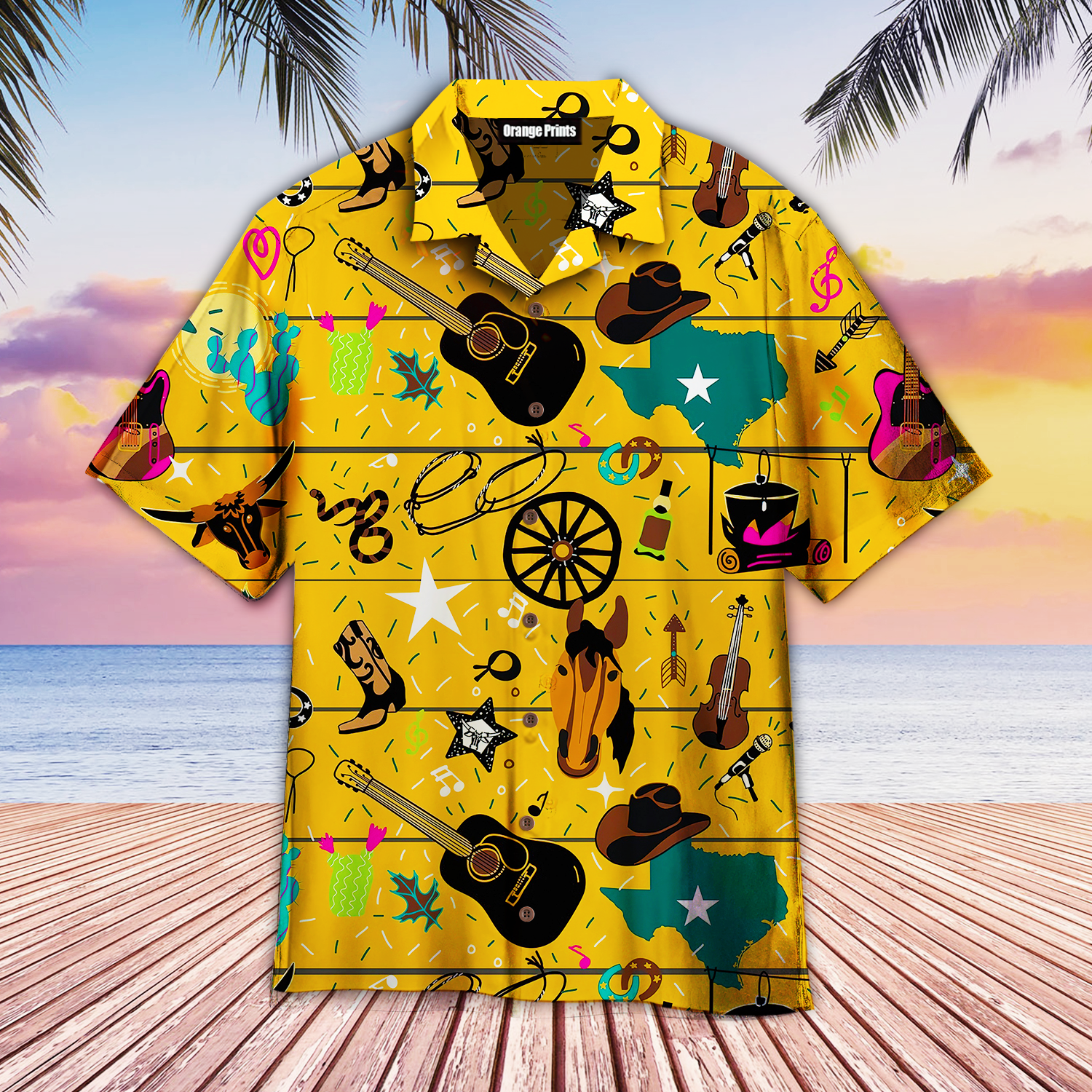 Texas Cowboy Style Aloha Hawaii Shirts For Men Women Ha97280