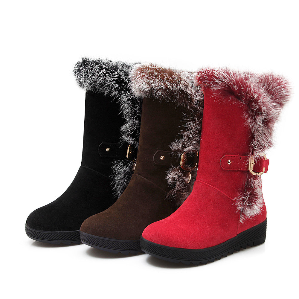 Rabbit Fur Snow Boots Women Shoes Winter 4771