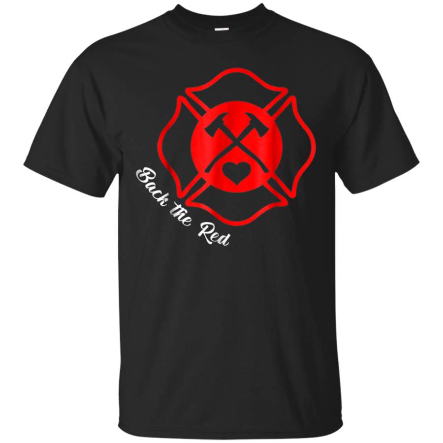 AGR Back The Red FireFighter T-shirt Maltese Cross Men Honor