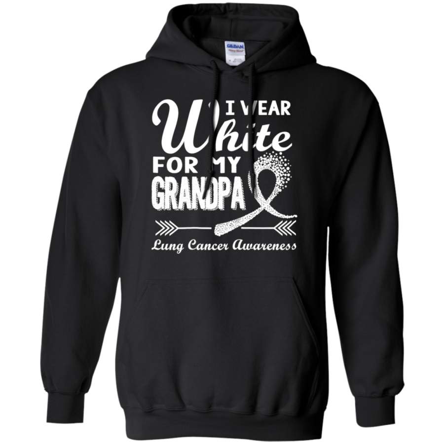 AGR I Wear White For My Grandpa Lung Cancer Awareness Hoodie