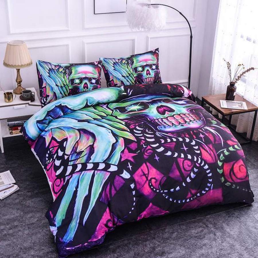 3D Skull Snake Tail Bedding Set