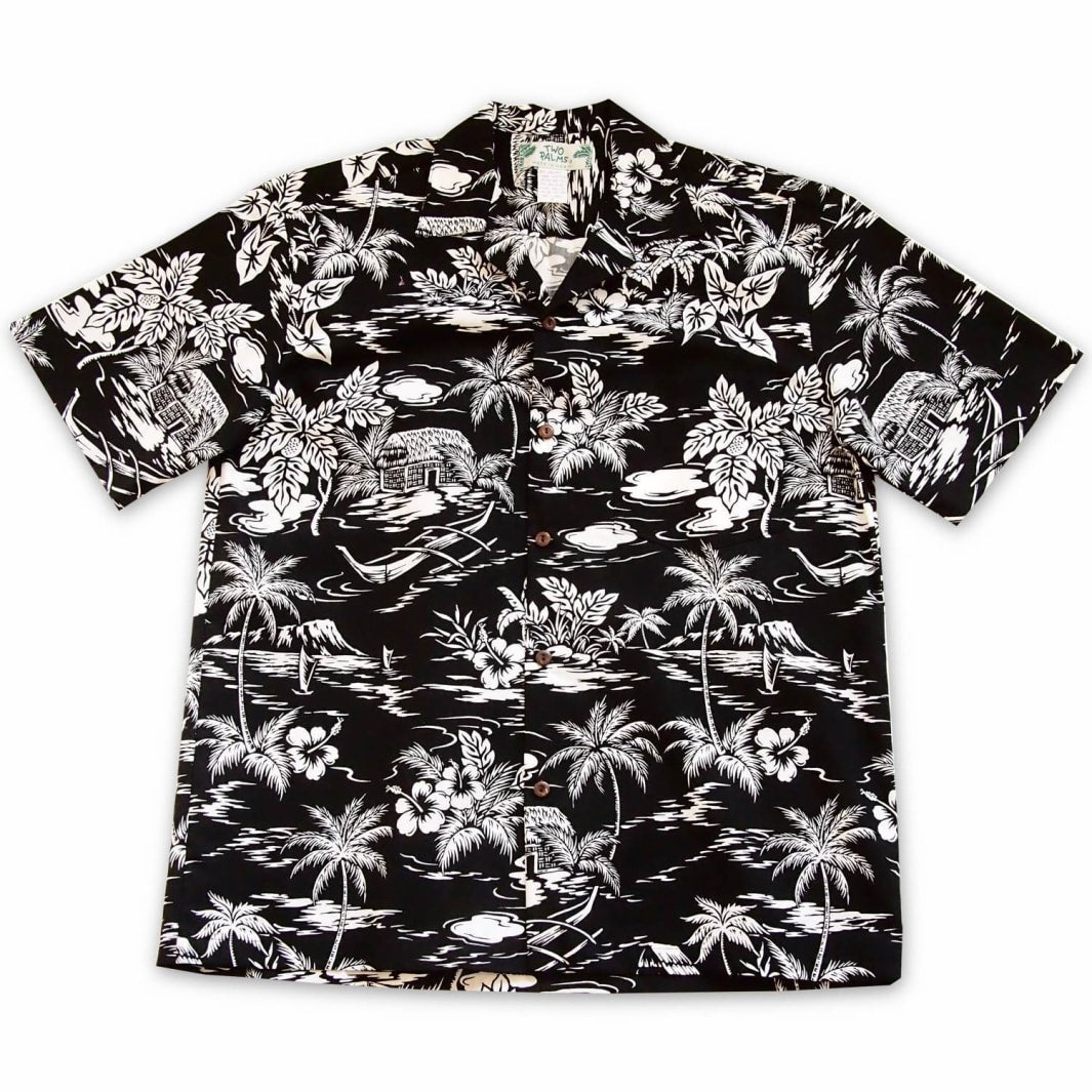 Old Hawaiian Black Cotton Shirt Ha34222