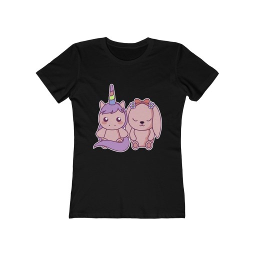 Cute Baby Unicorn And Baby Bunny – Women Tee