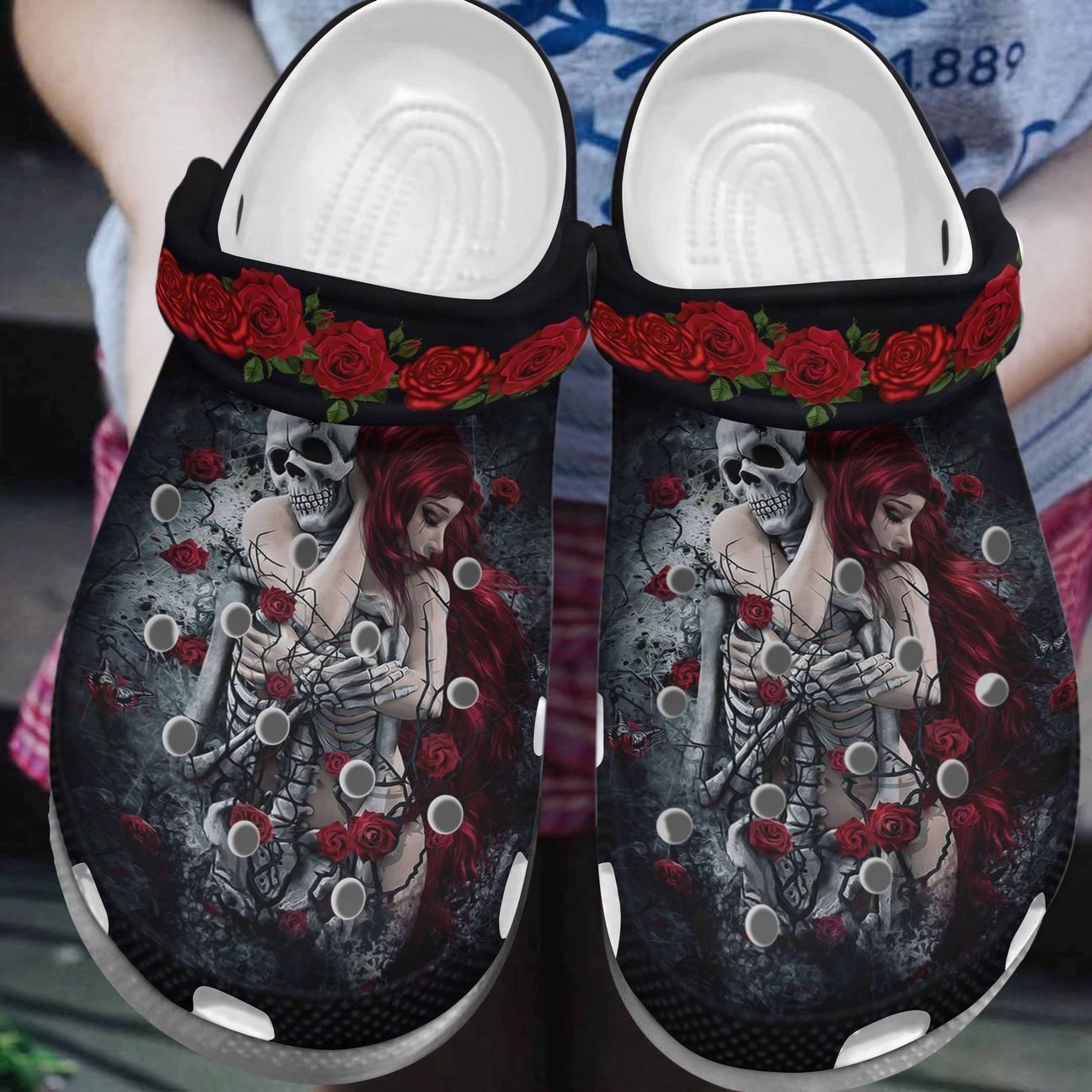 Skull Personalize Clog, Custom Name, Text, Fashion Style For Women, Men, Kid, Print 3D Eternal Love