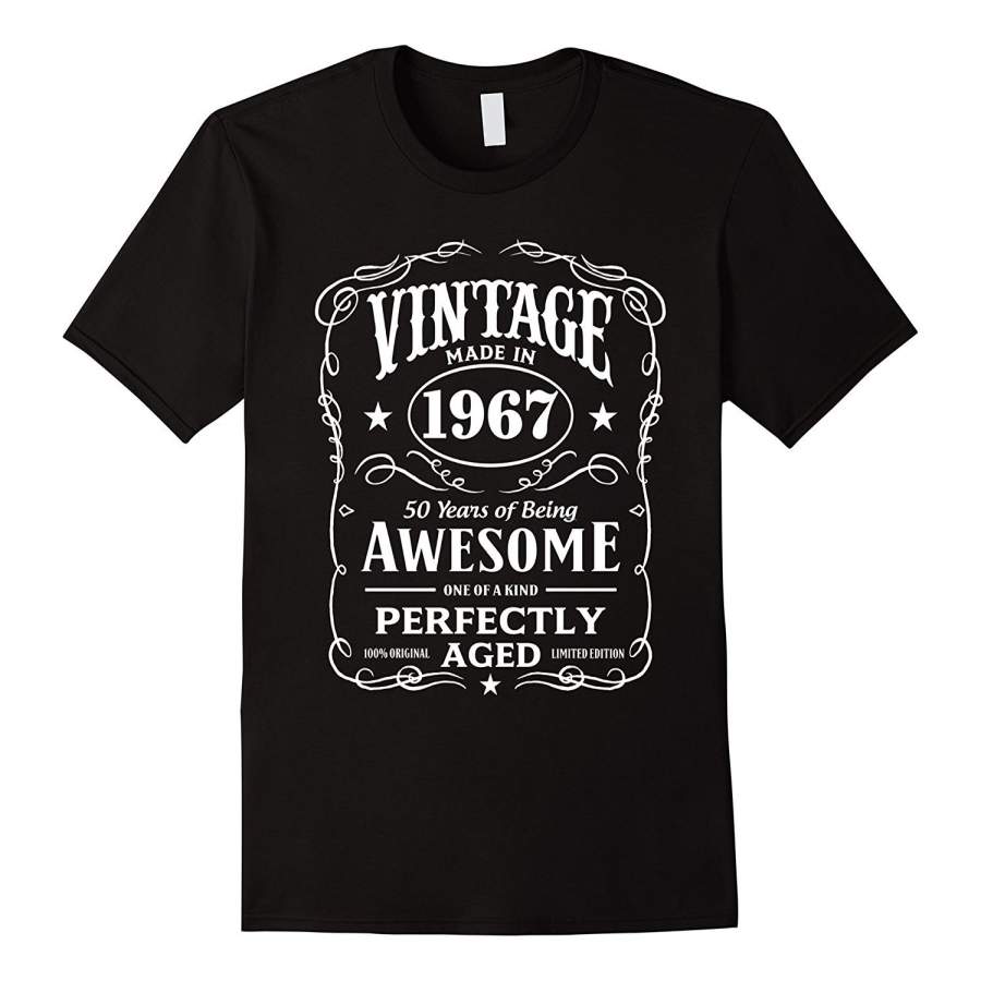 Mens Personality T Shirt Vintage Made In 1967 Birthday Gift T-Shirt Men’S Punk T-Shirt