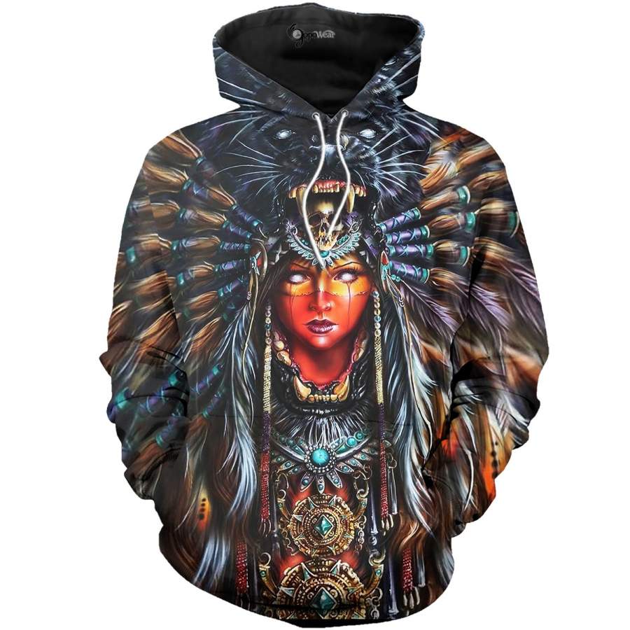 Native Leopard Girl Art 3D All Over Printed Shirts For Men & Women