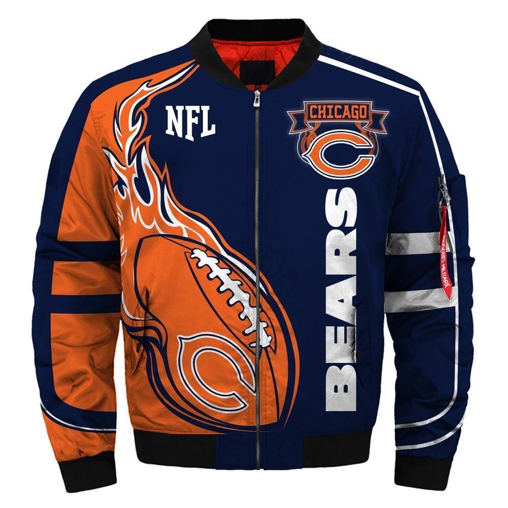 Chicago Bears 3d Printed Unisex Bomber Jacket