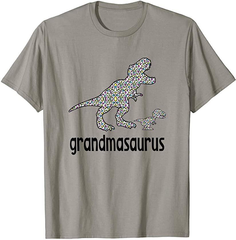 Grandmasaurus Dinosaur Grandmasaurus Rainbow Leopard T-Shirt