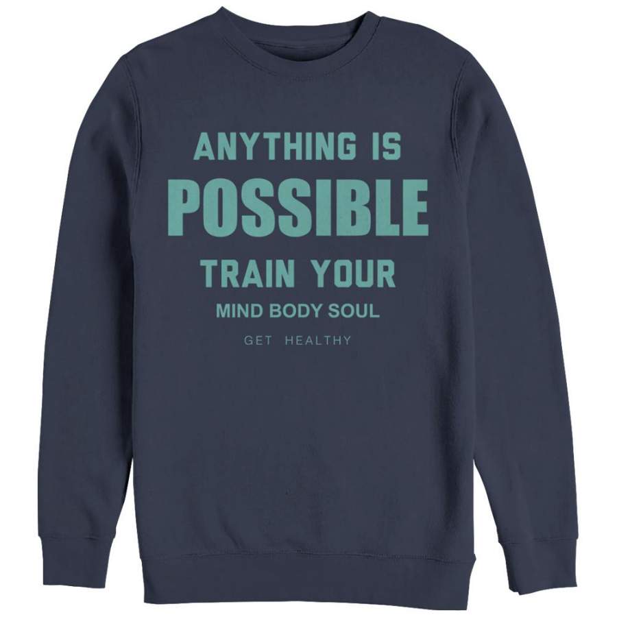 CHIN UP Women’s Anything is Possible  Sweatshirt Navy Blue