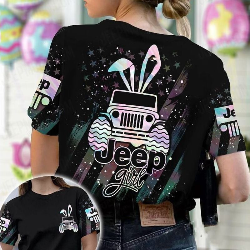 Jp Girl Bunny Happy Easter Day T-Shirt 3D