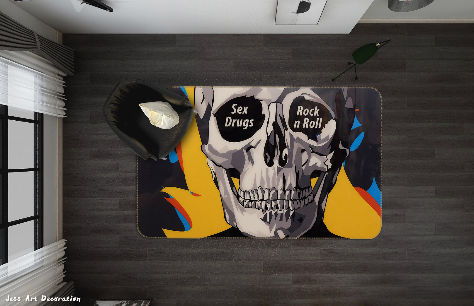 3D Nirvana Rock Band Black Non-Slip Rug Mat 79