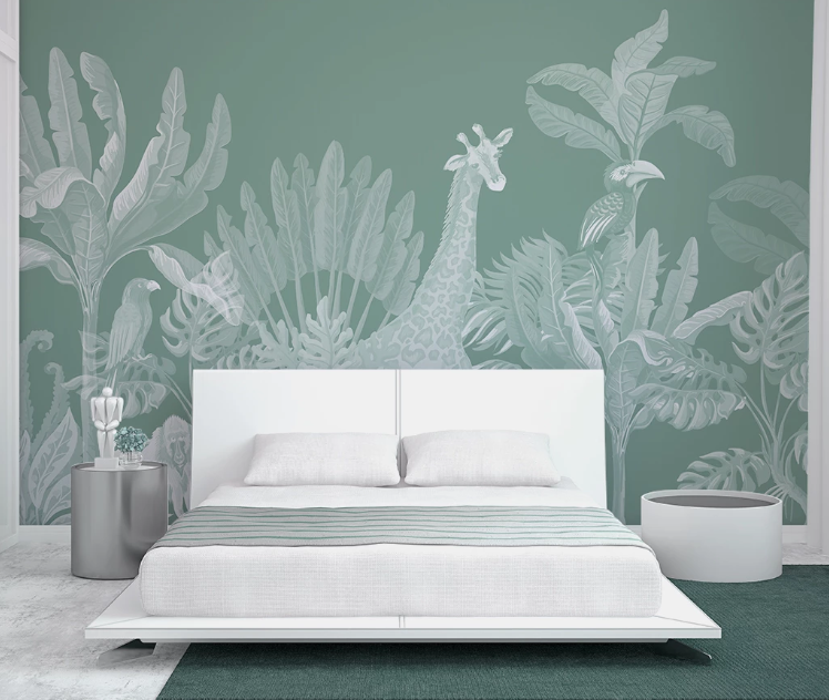 3D Northern Europe Hand-Painted Fresh Tropics Plant Animal Wall Mural Wallpaper Sww1233