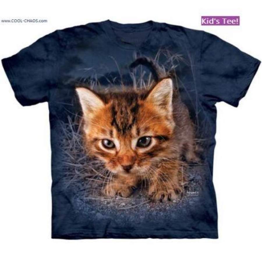 Pounce! Baby Maine Coon T-Shirt / Tie Dye Kids T-Shirt / Funny Kitten / Cat Tee