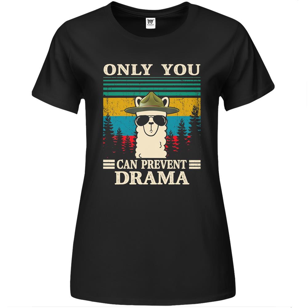 Llama Camping Only You Can Prevent Drama Gifts Men Women Premium Womens T Shirts