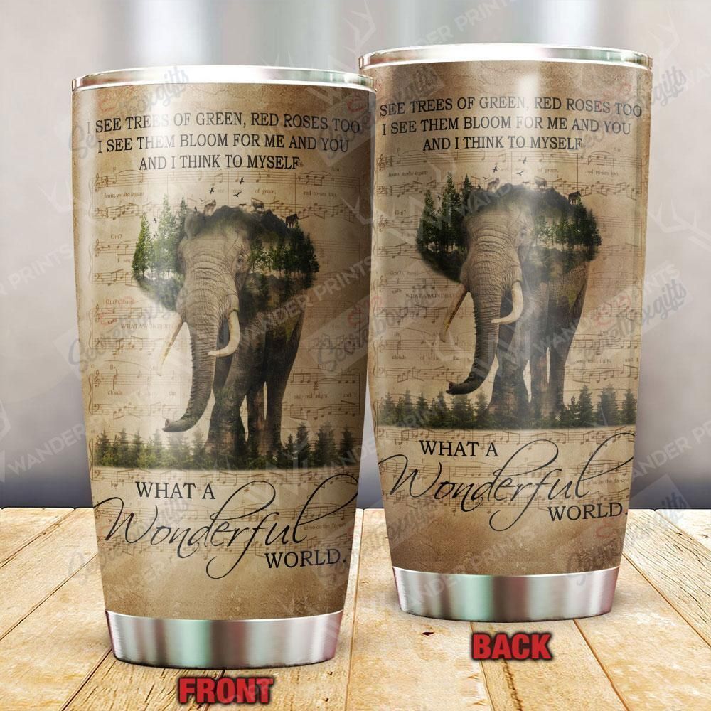 Personalized Music Sheet And I Think Elephant Gs-Cl-Ml2803 Stainless Steel Tumbler Customize Name, Text, Number