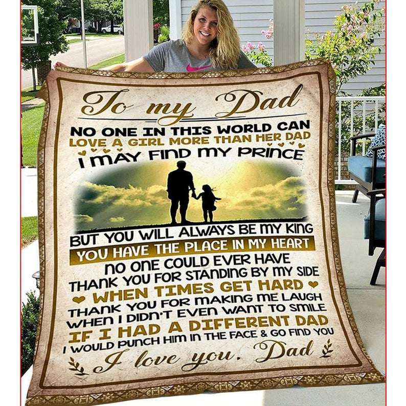 To My Dad Thank You For Standing By My Side Fleece Blanket Gift For Father Family Home Decor Bedding Couch Sofa Soft And Comfy Cozy