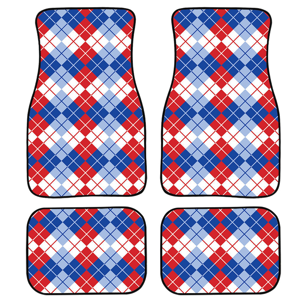 American Argyle Pattern Print Front And Back Car Floor Mats, Front Car Mat