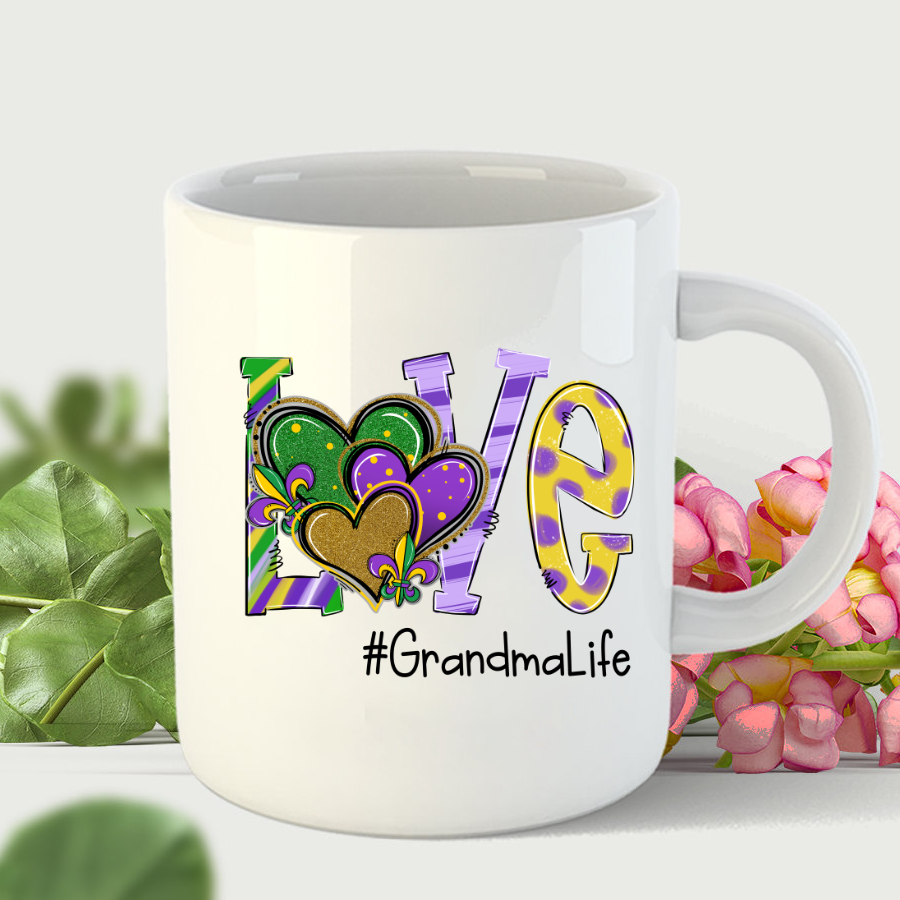 Mardi Gras Love Grandma Life Mug