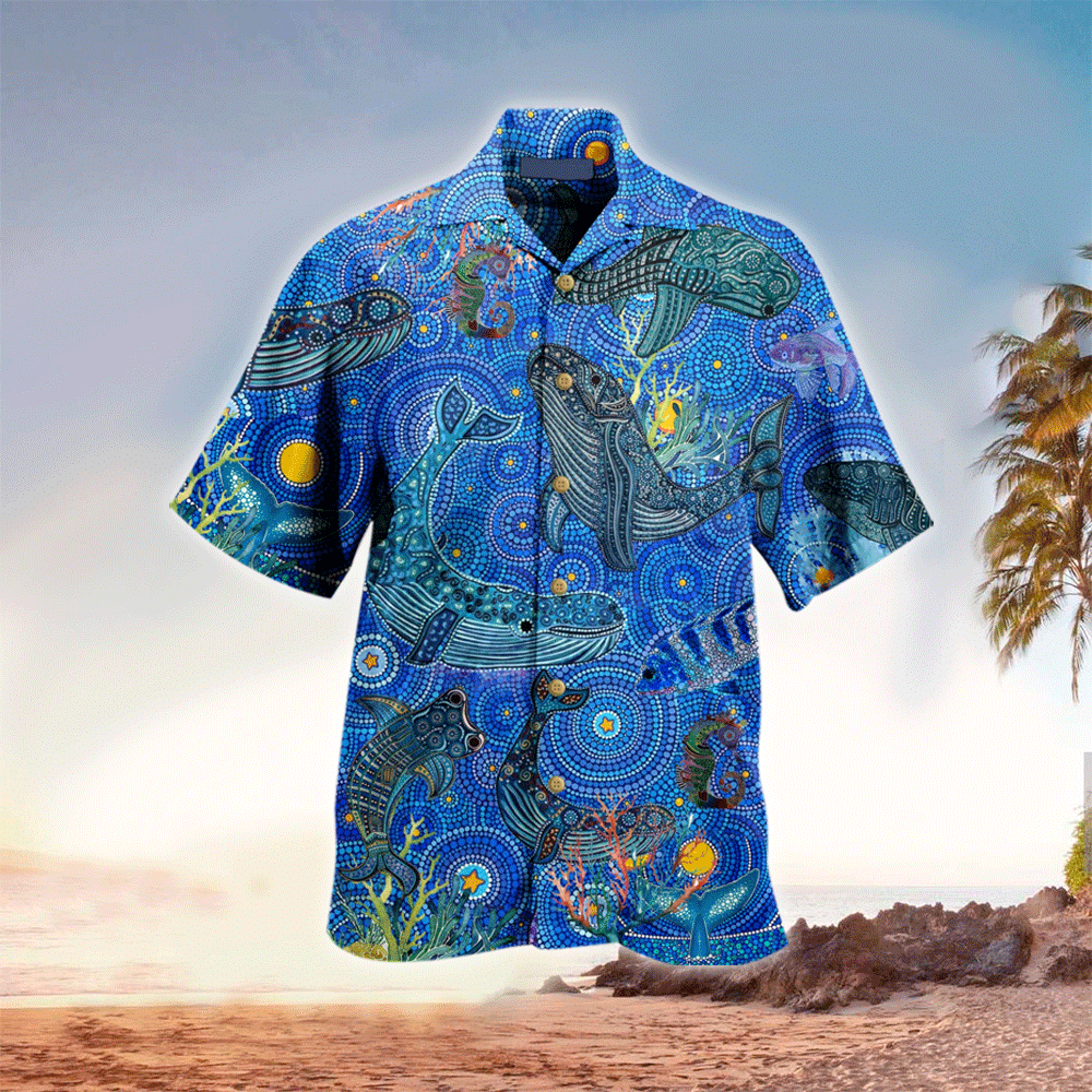 Whale Shirt, Whale Hawaiian Shirt For Whale Lovers Hawaii Shirt Men, Aloha Shirt