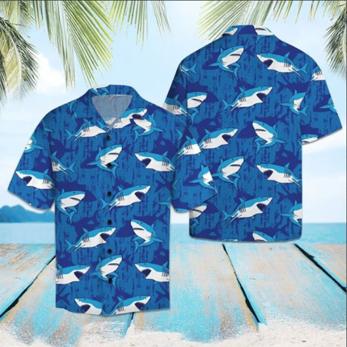 Shark Summer Hawaiian Shirt  Unisex  Adult  Hw4364