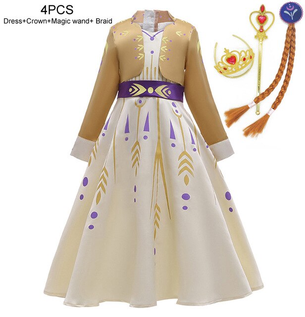 2022 Christmas Gown Kids Dresses For Girls Costume Elegant Winter Princess Dress Snow White Cosplay Party Children Clothing alx