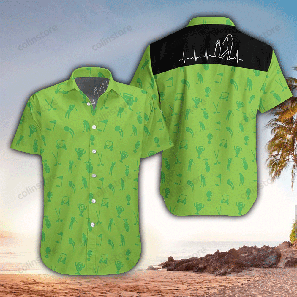 Golf Heartbeat Lifeline Hawaii Shirt Aloha Ha90931