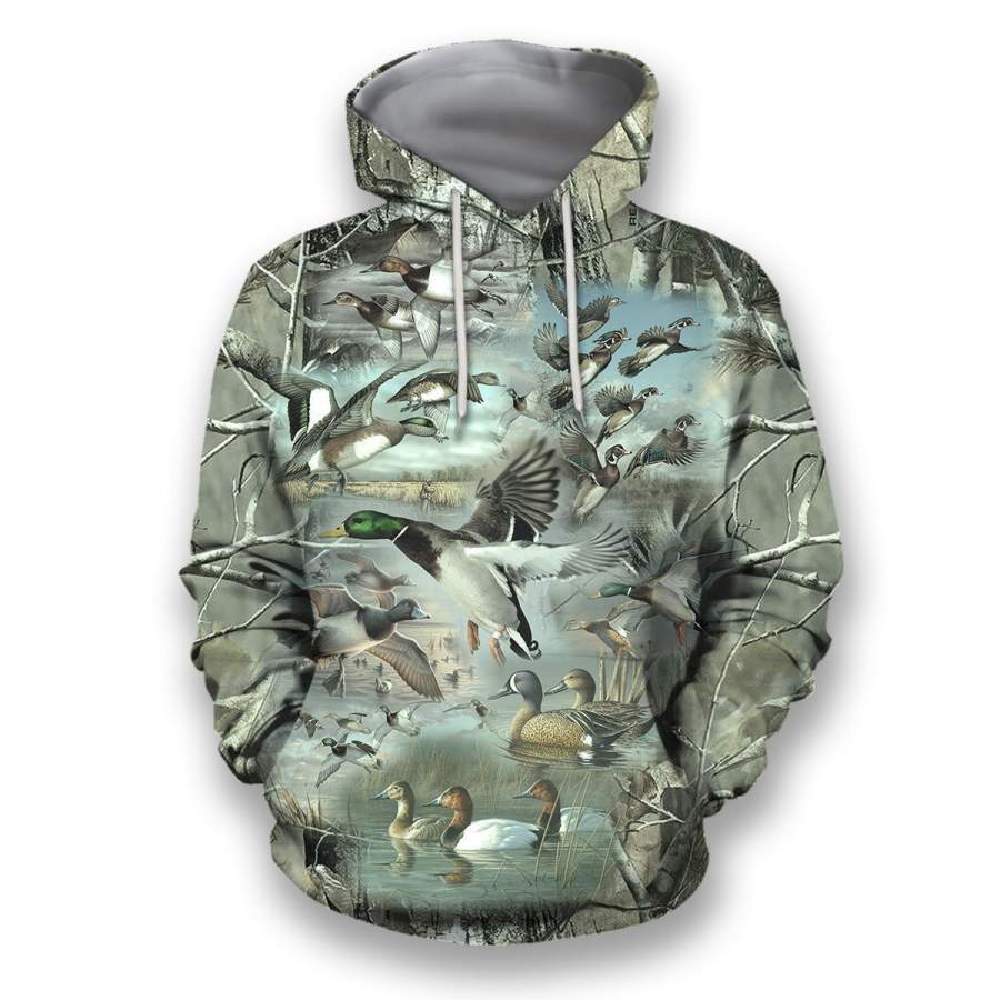 3D All Over Printed Camo Duck Hunting Shirts