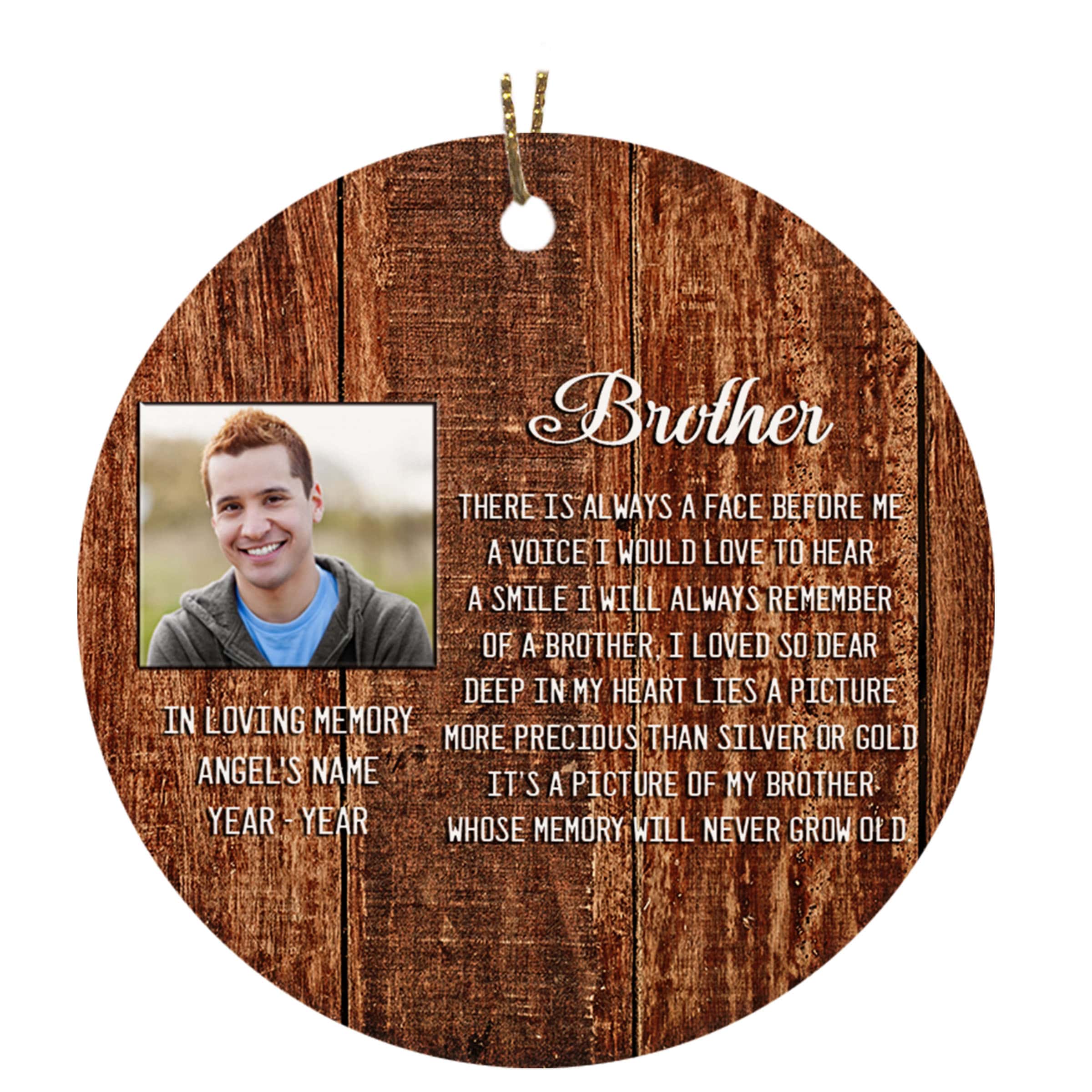 Brother Memorial Ornament – Angel Brother, Christmas In Heaven, Brother Remembrance Home Decor, Memorial Gift For Loss Of Brother In Memory| Nom87