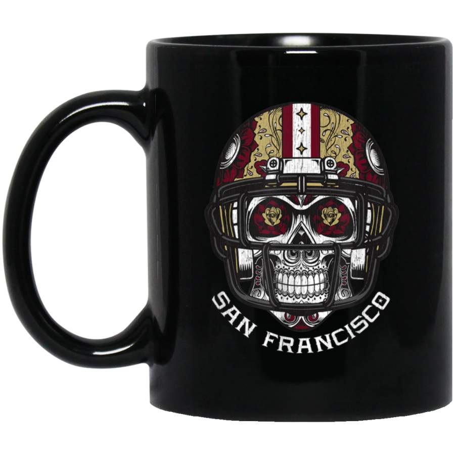 Vintage Sugar Skull Day Of The Dead San Francisco Football Mug