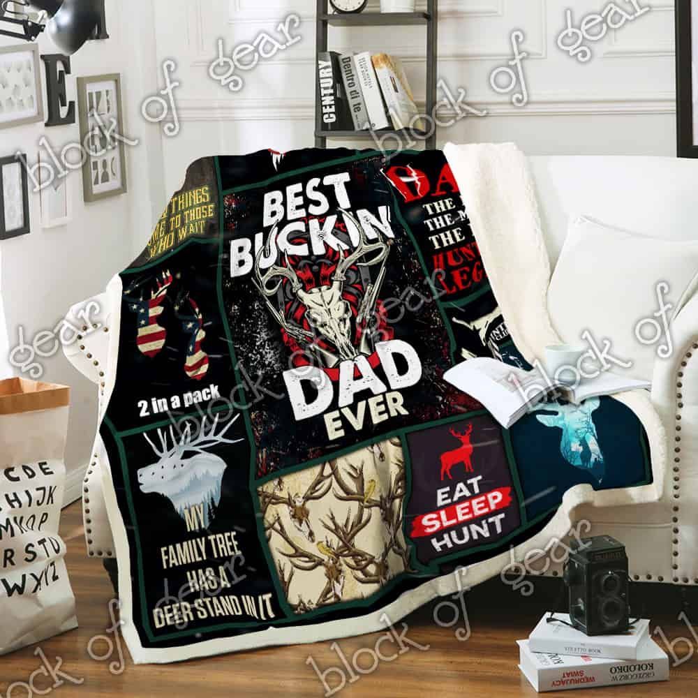 Best Buckin Dad Ever Deer Hunting Sofa Throw Blanket