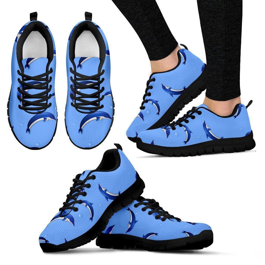 Dolphin Wave Print Sneakers Shoes