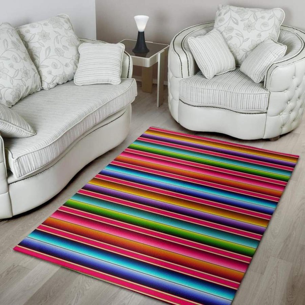 Coloful Mexican Baja Area Rug