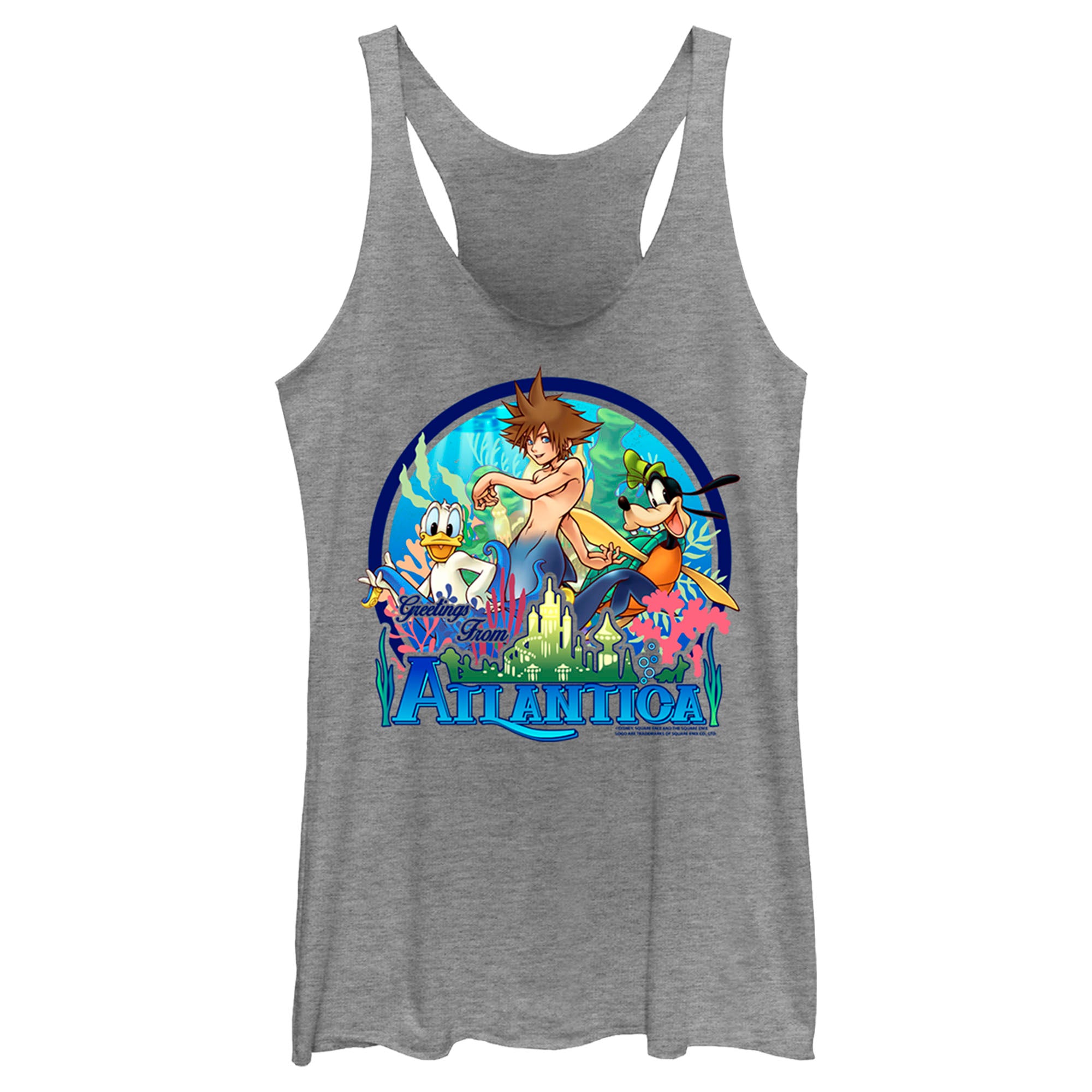 Women’S Kingdom Hearts 1 Mermen Friends From Atlantica Racerback Tank Top