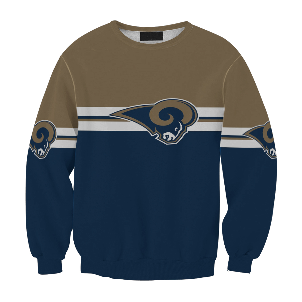 Los Angeles Rams White Line Navy Yellow Gift For Fan 3D Full Printing Sweatshirt